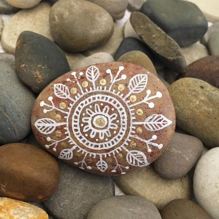 Textured painted stone