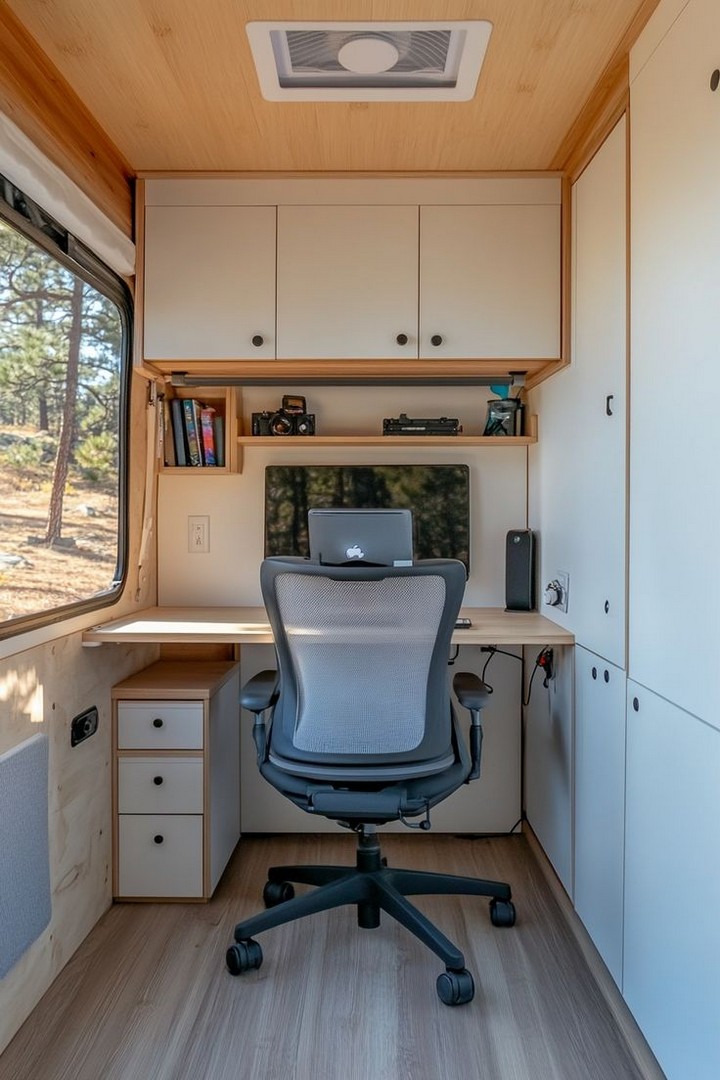 Compact Swivel Desk in Van