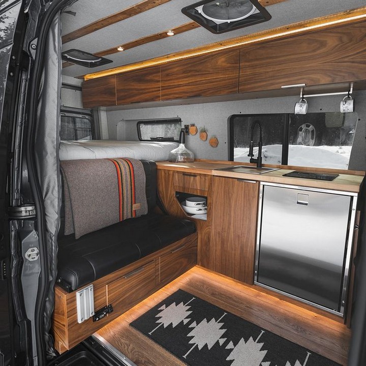 L-Shaped Kitchenette in Van