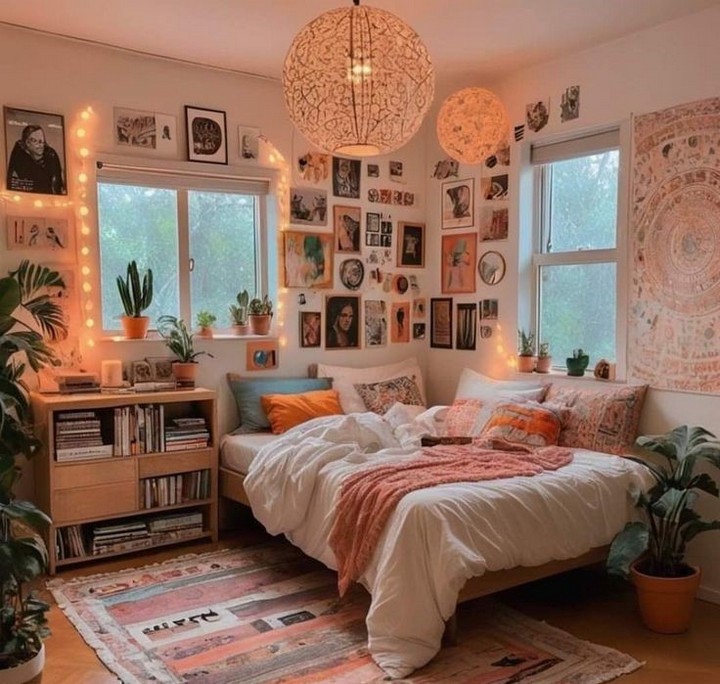 String light headboard