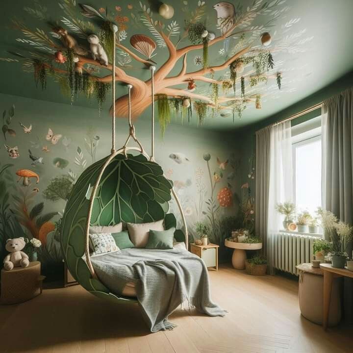 Fairy garden themed kids room