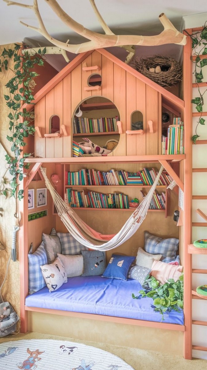 Vintage storybook themed kids room