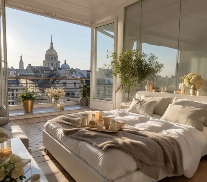 Projected lights on window