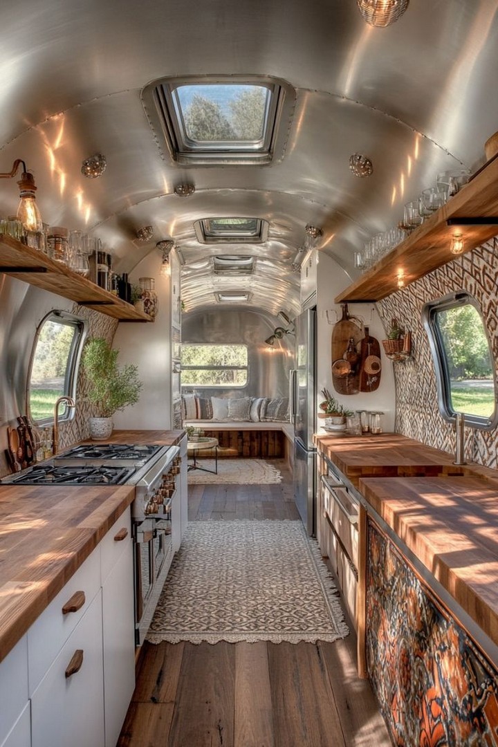 LED flameless candles in rustic Airstream