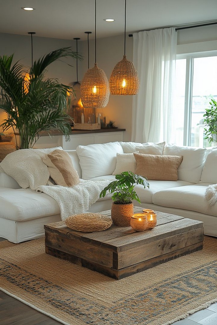Meditation corner with cushions and candles