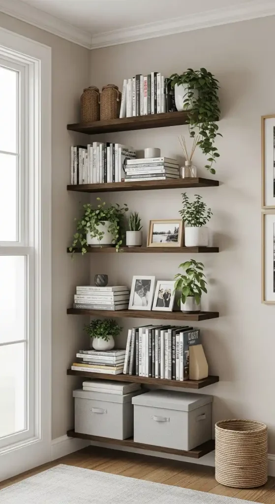 small apartment shelves