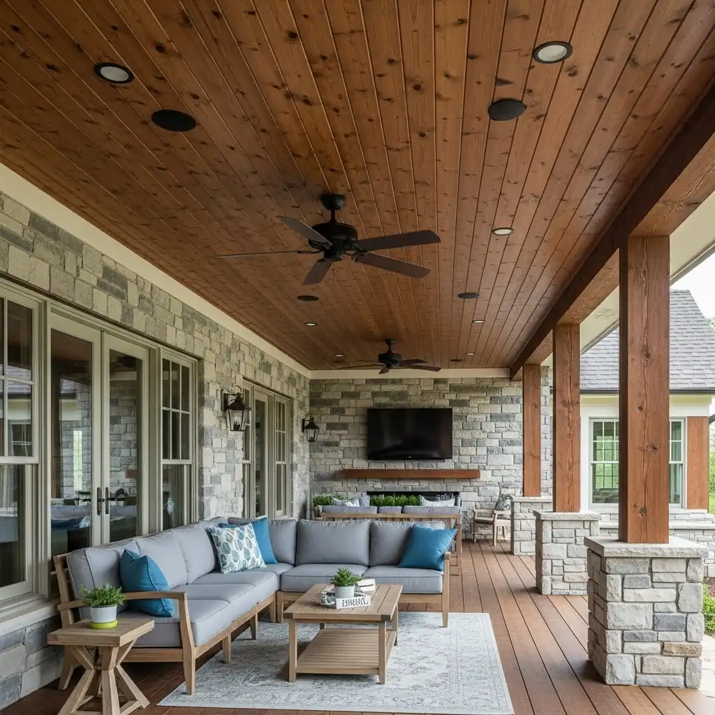Porch Ceiling Ideas Wood Plank Ceilings