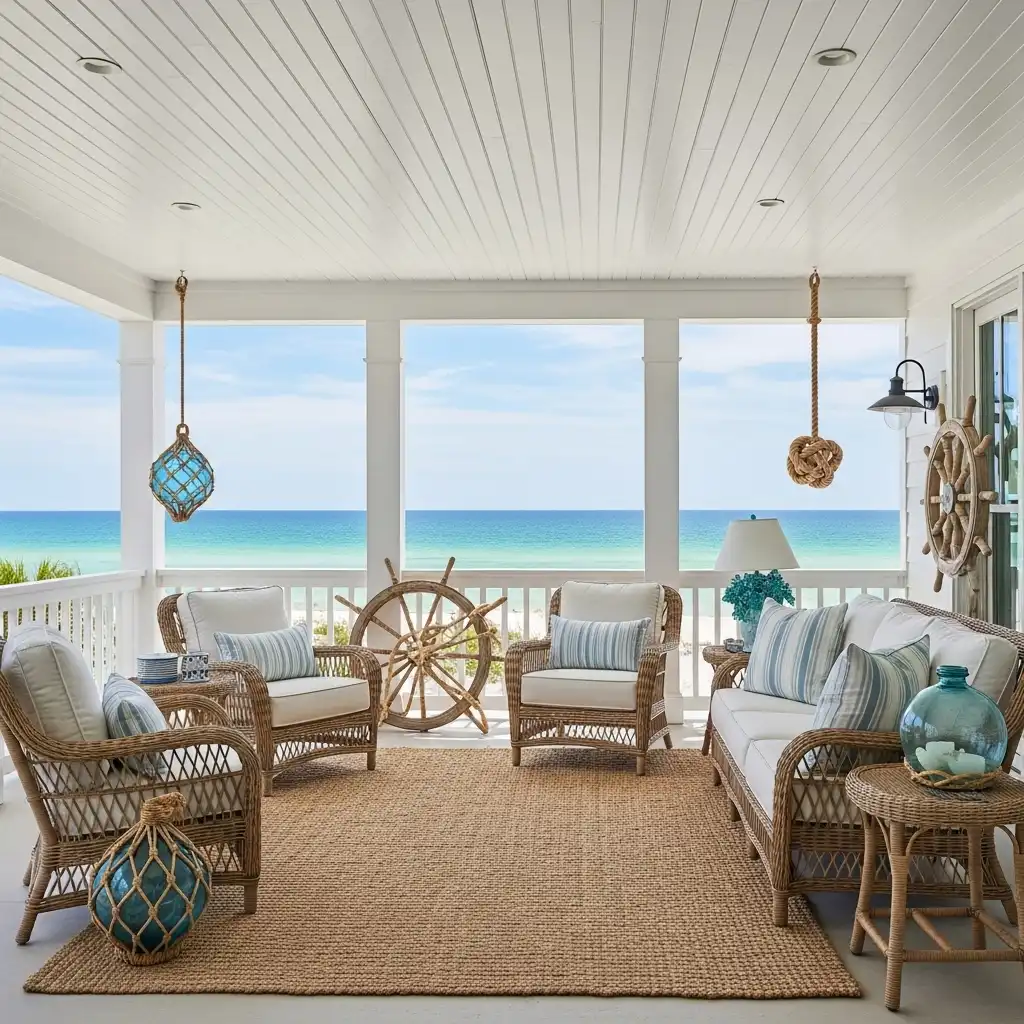 Coastal and Beach House Porches