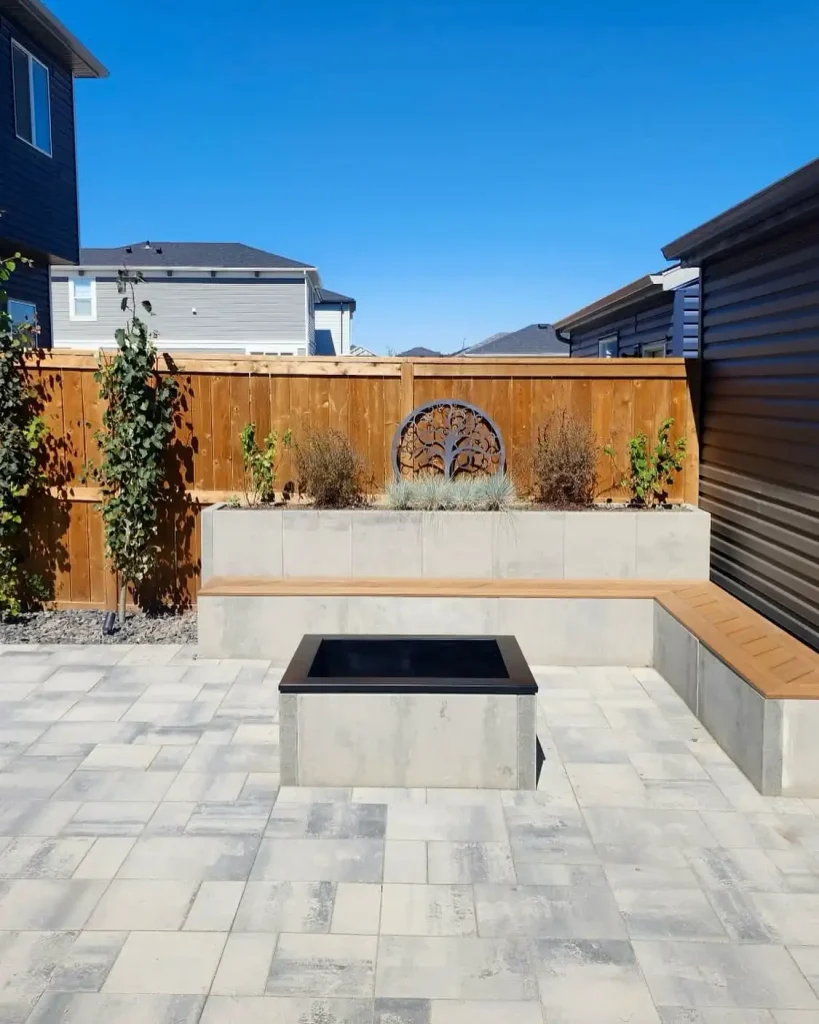 Modern Minimalist Concrete Box firepit