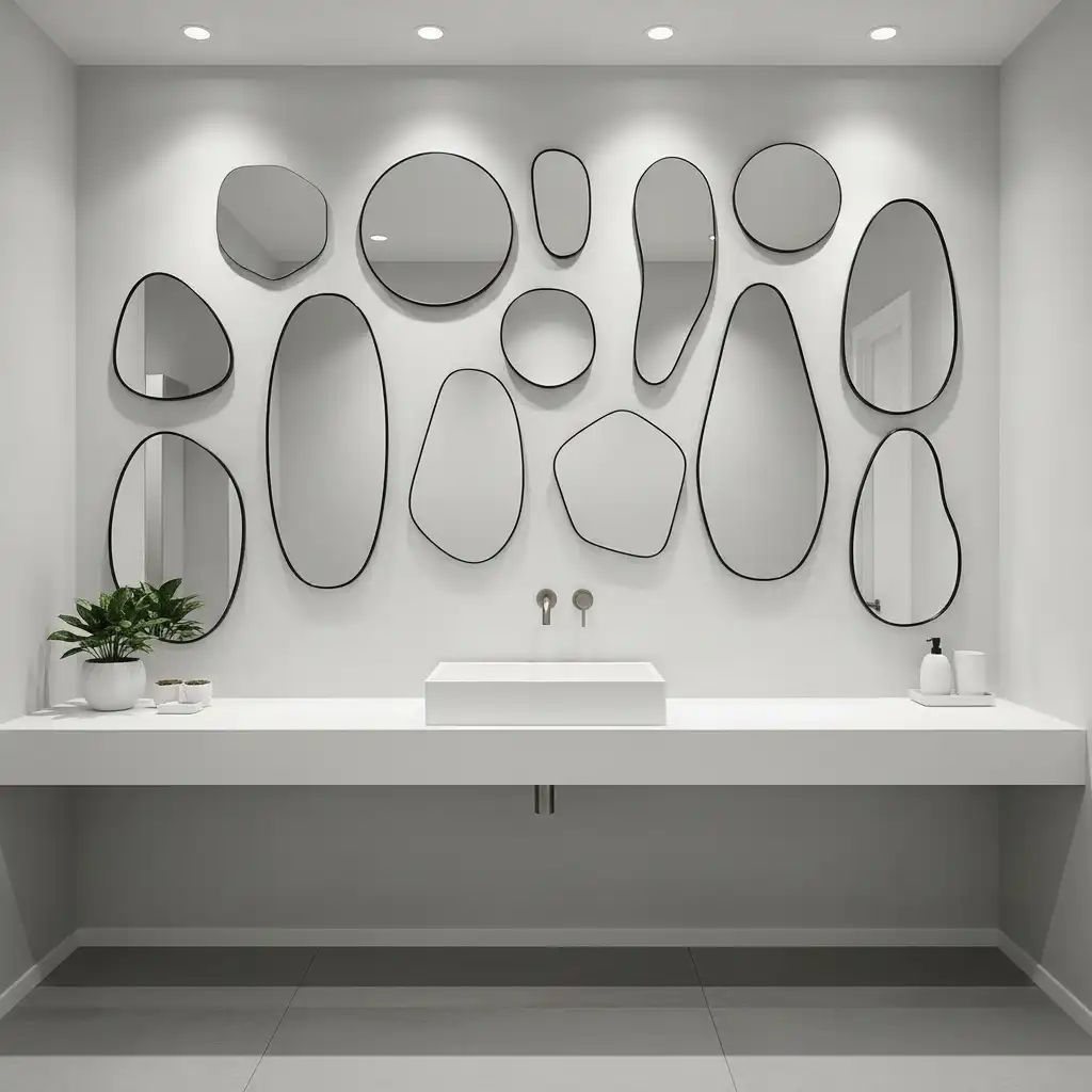 Multi-Mirror Bathroom Collage