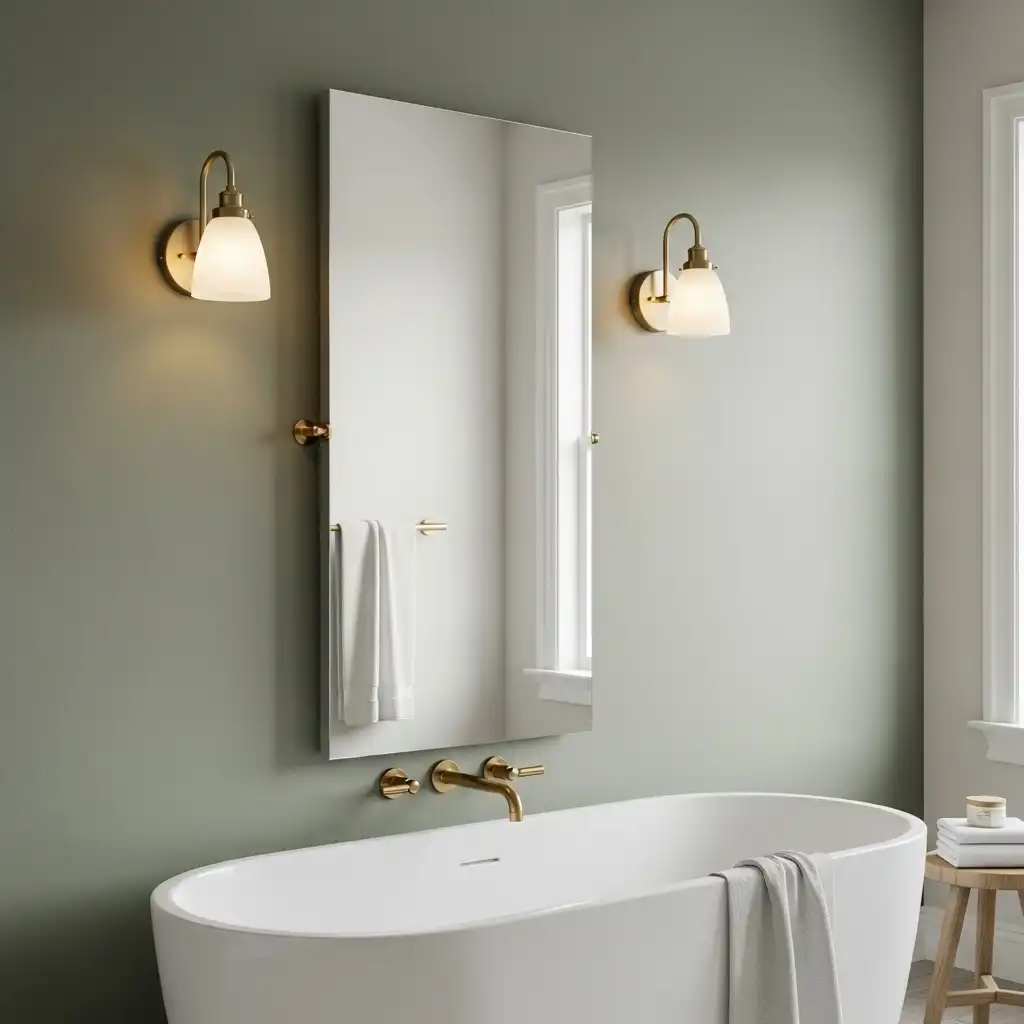 Mirror Behind Wall Sconces