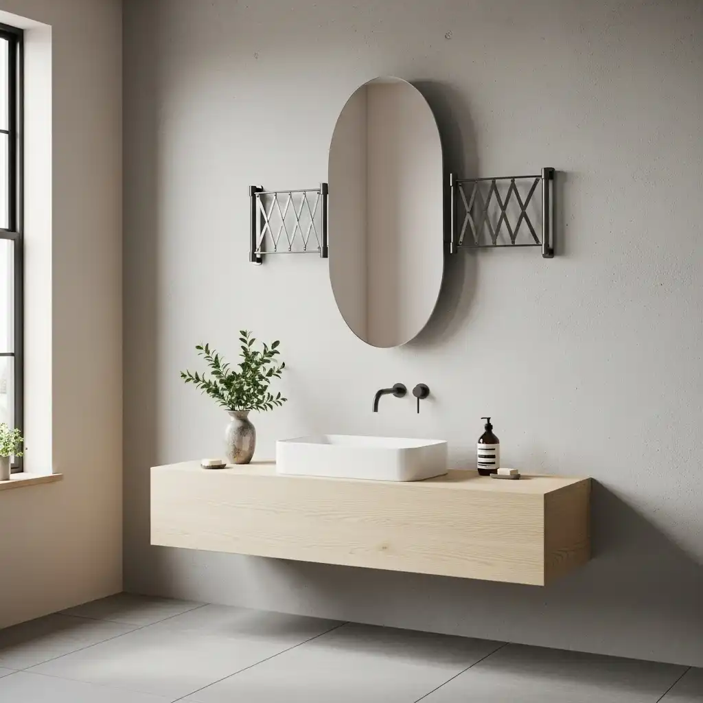 Tilted Pivot Bathroom Mirror