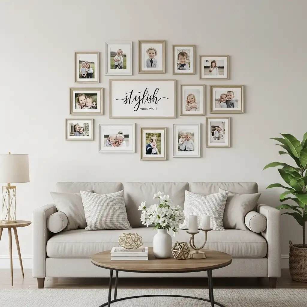 wall display using family photos