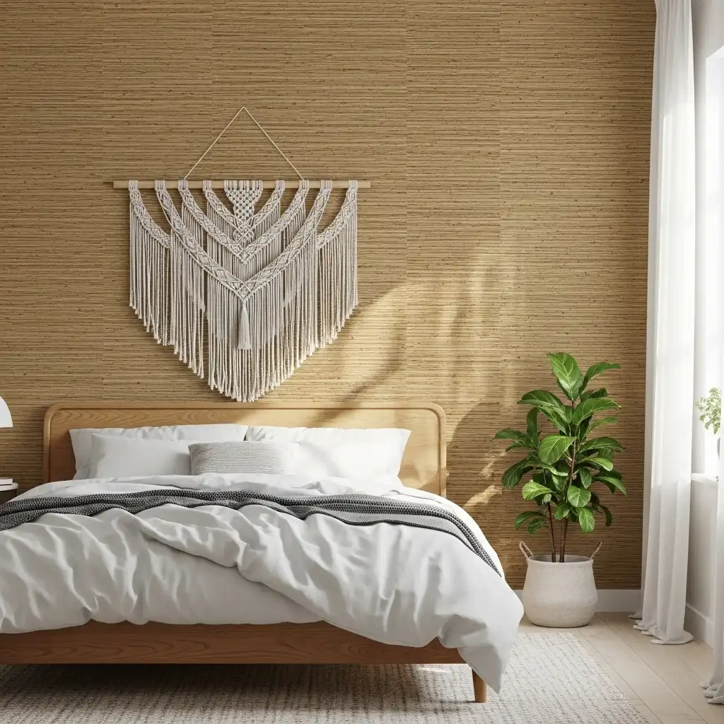 Grasscloth wallpaper