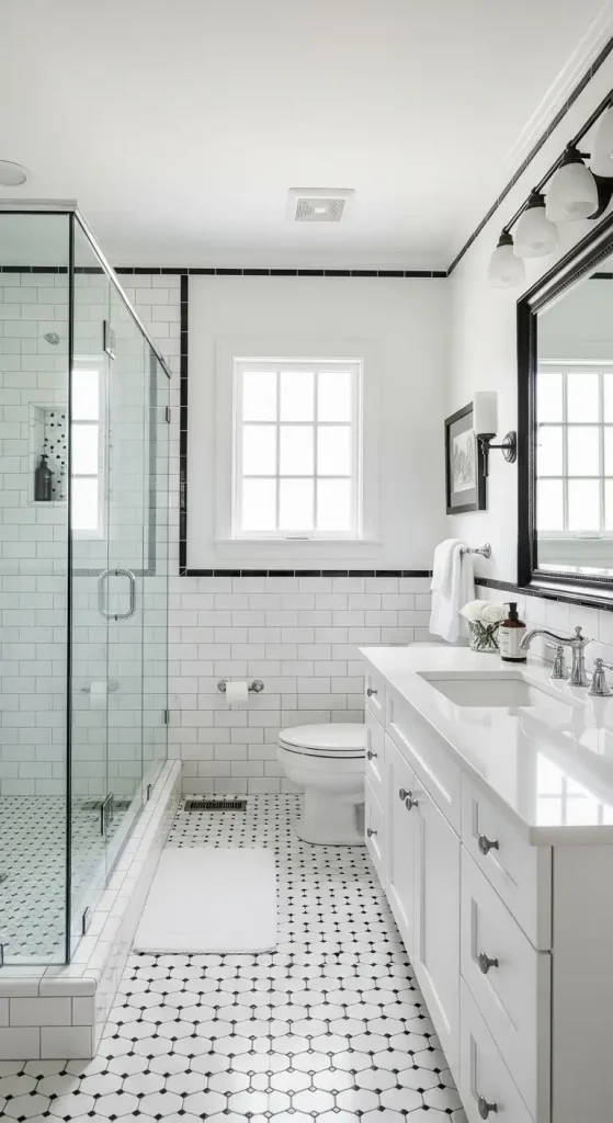 Clean White Backdrop with Subtle Black Details