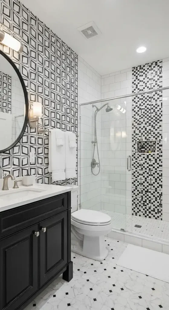 Striking Accent Walls in Monochrome