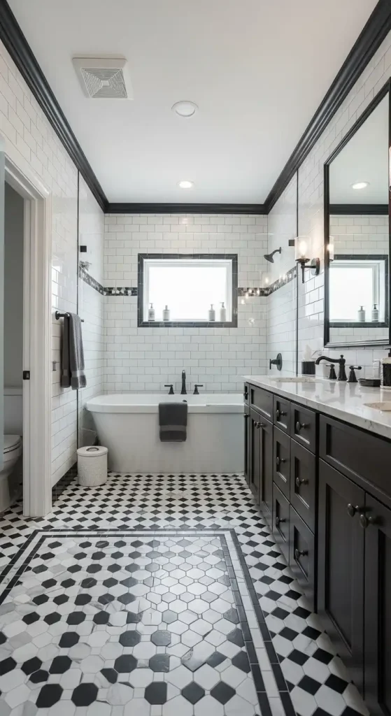 Diverse Black and White Tile Arrangements