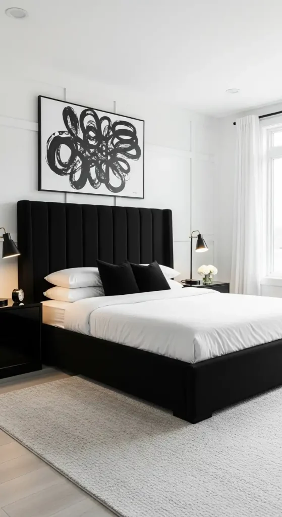Master Bedroom with a High-Contrast Look