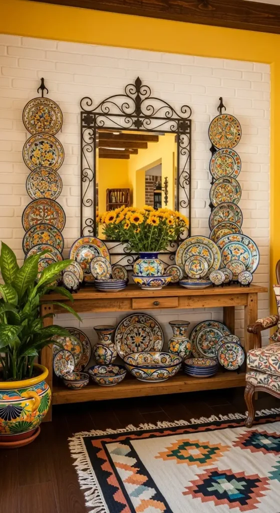 mexican home decor Talavera Pottery Display