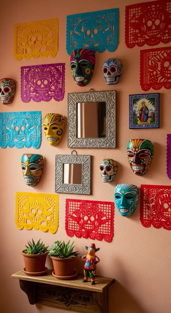 mexican Wall with Folk Art home decor