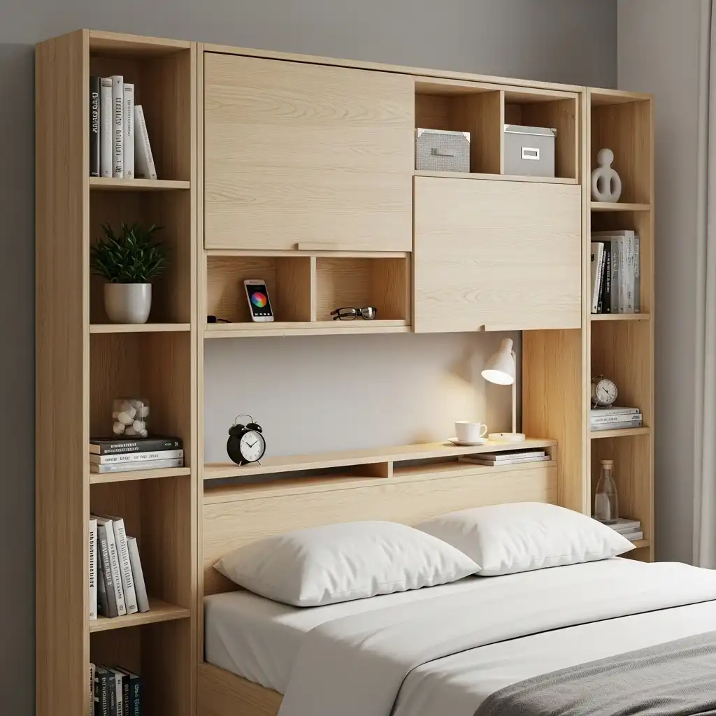 Headboard with Built-in Nooks