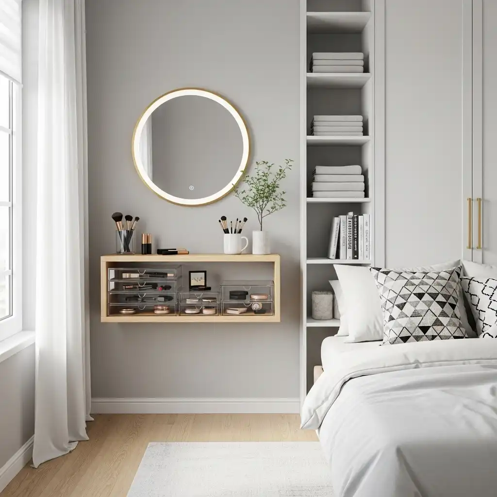 Wall-Mounted Makeup Vanity