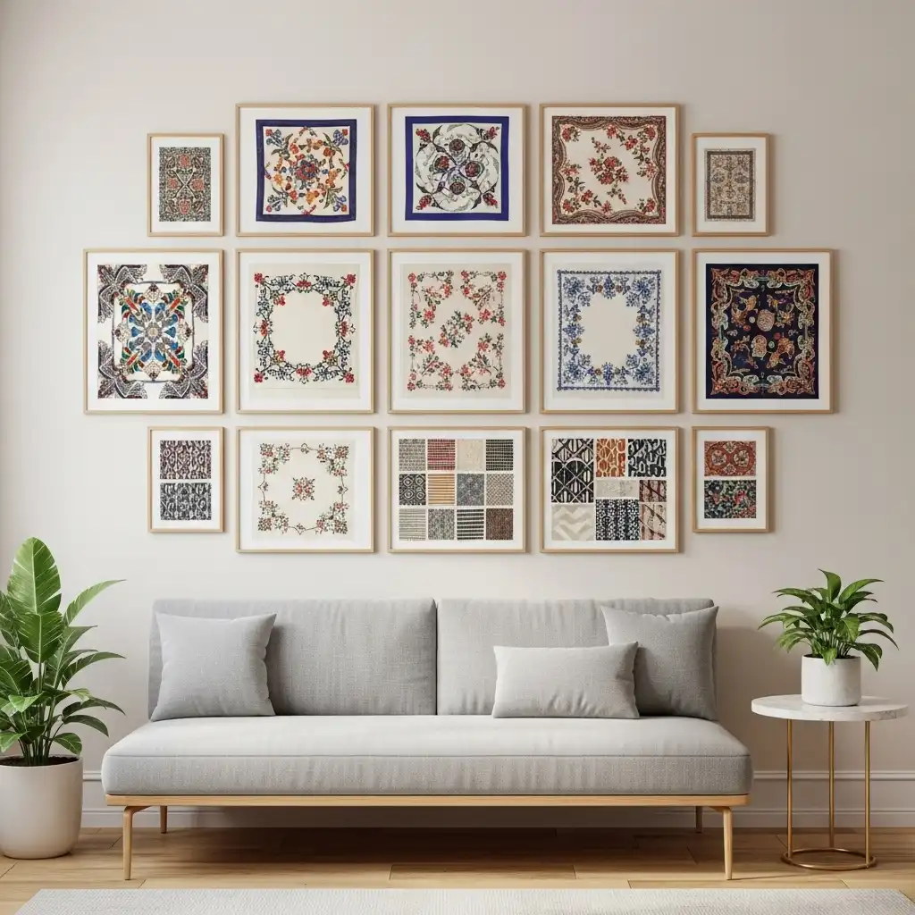 Framed Collection of Textiles