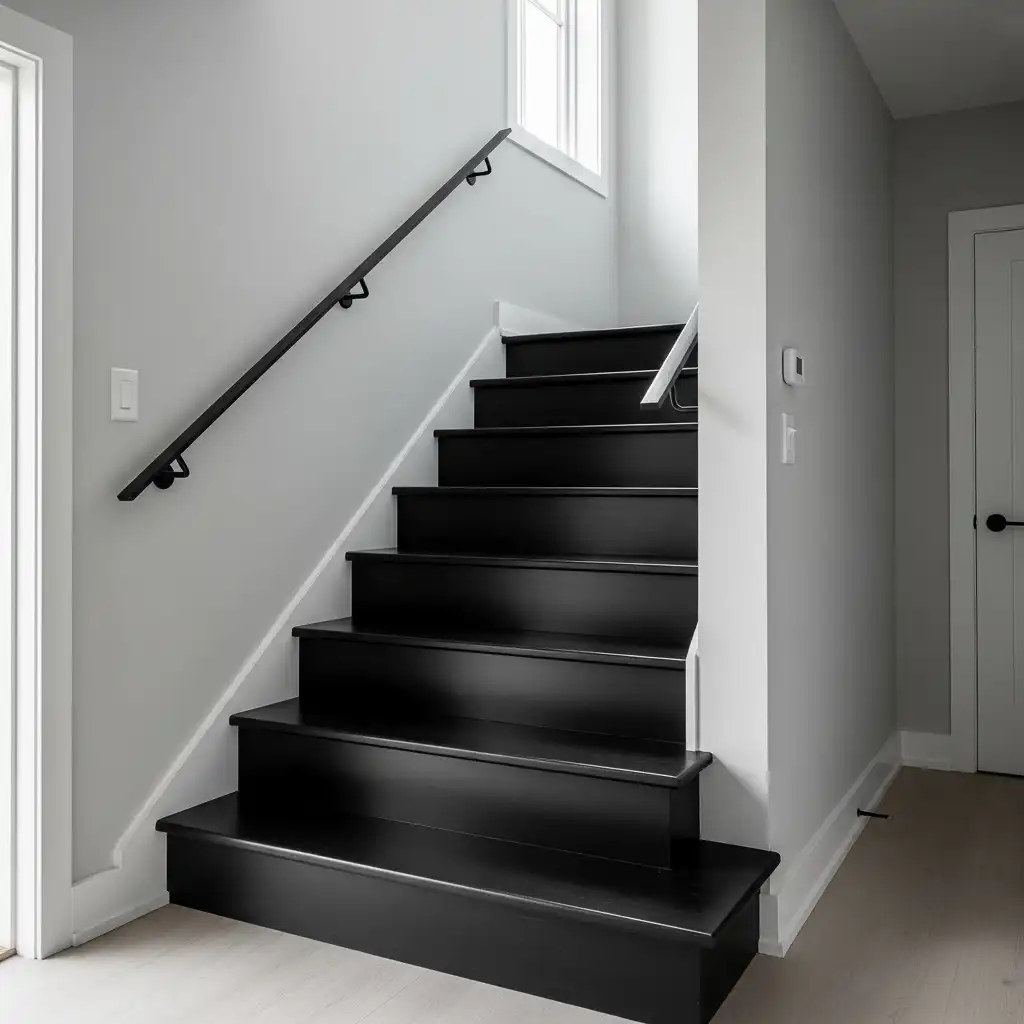 Sleek All-Black Stairs