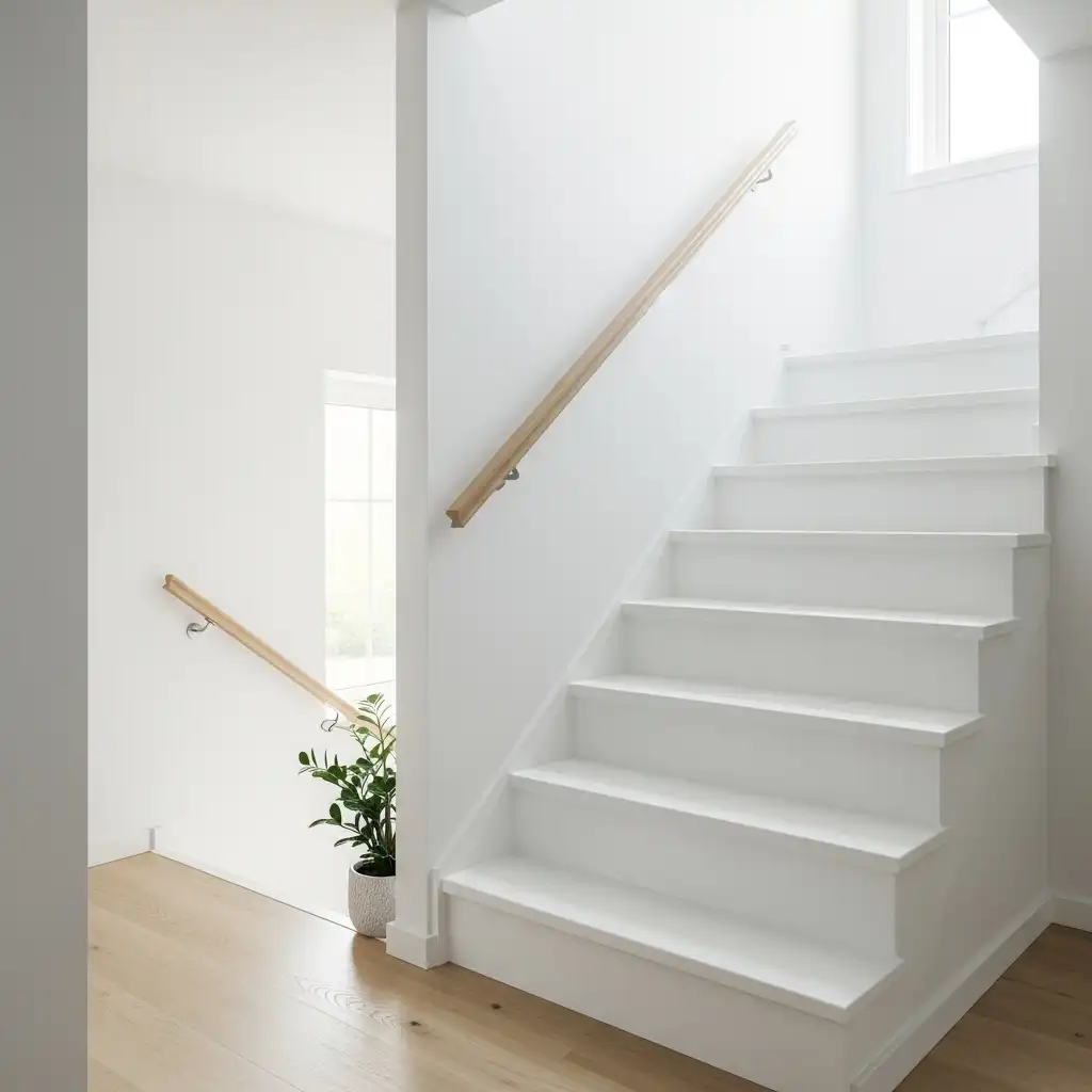 Bright All-White Painted Stairs