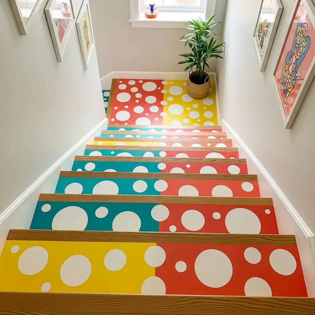 Playful Polka Dot Stair Risers