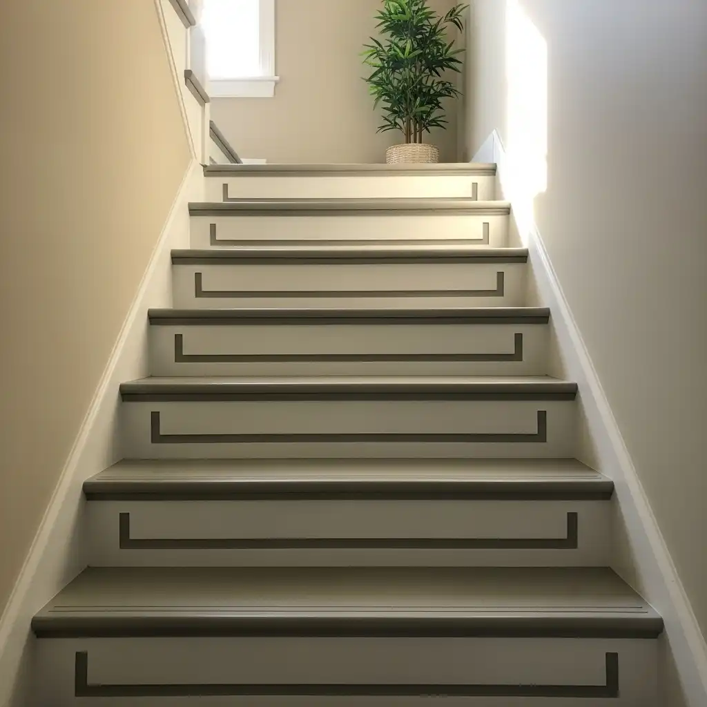 Painter's Tape Border on Stairs