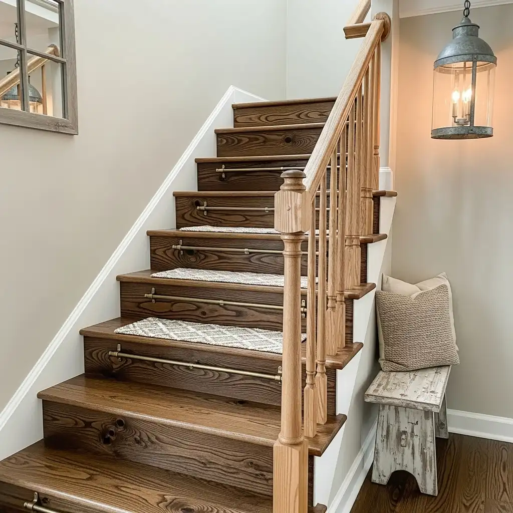 Faux Wood Grain Painted Stairs