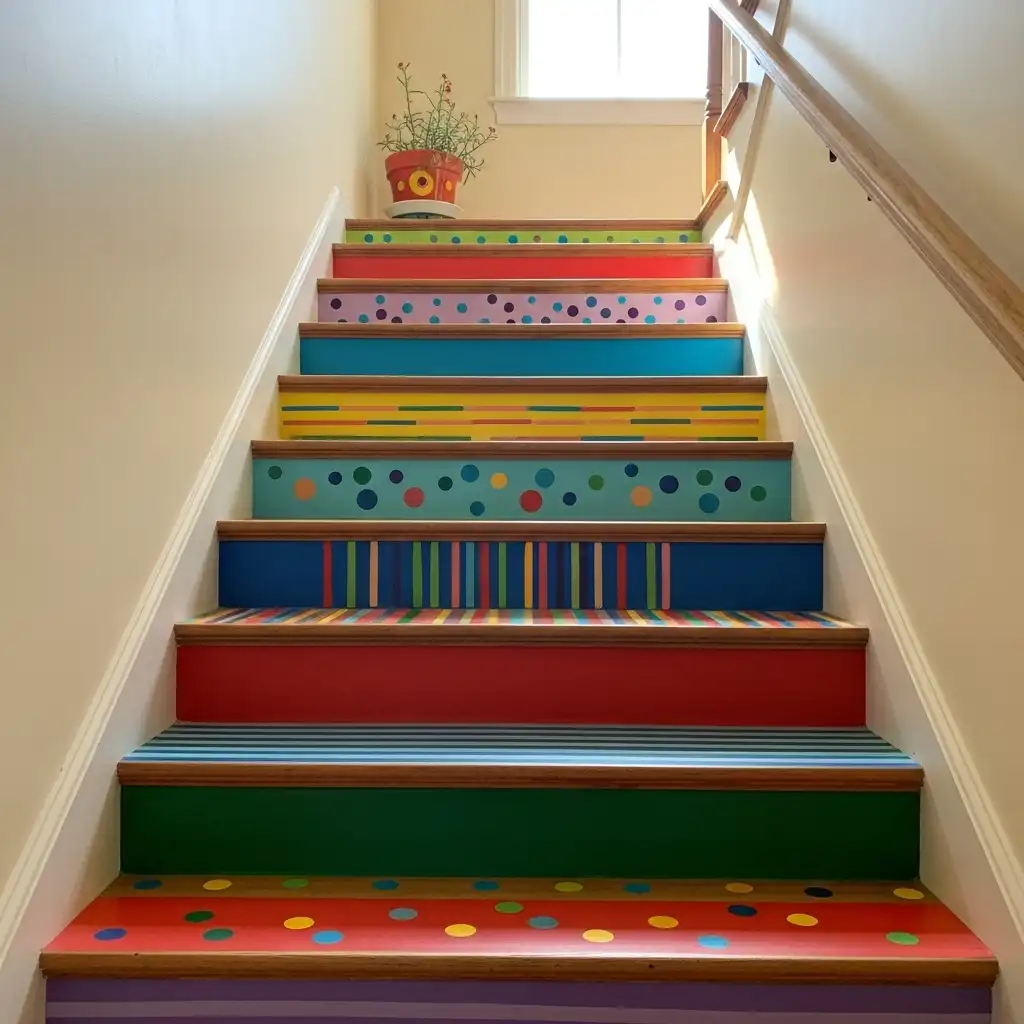 Colorfully Painted Stair Treads