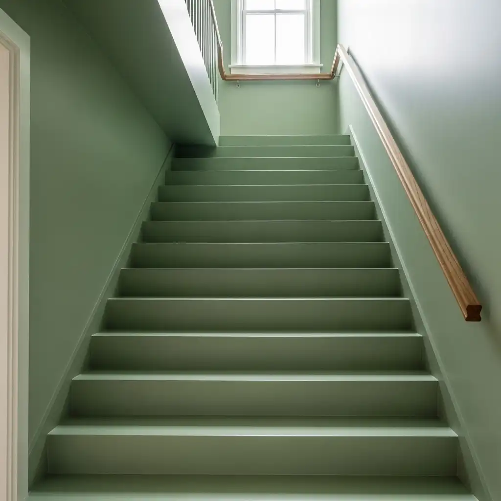 Stairs Painted to Match Walls