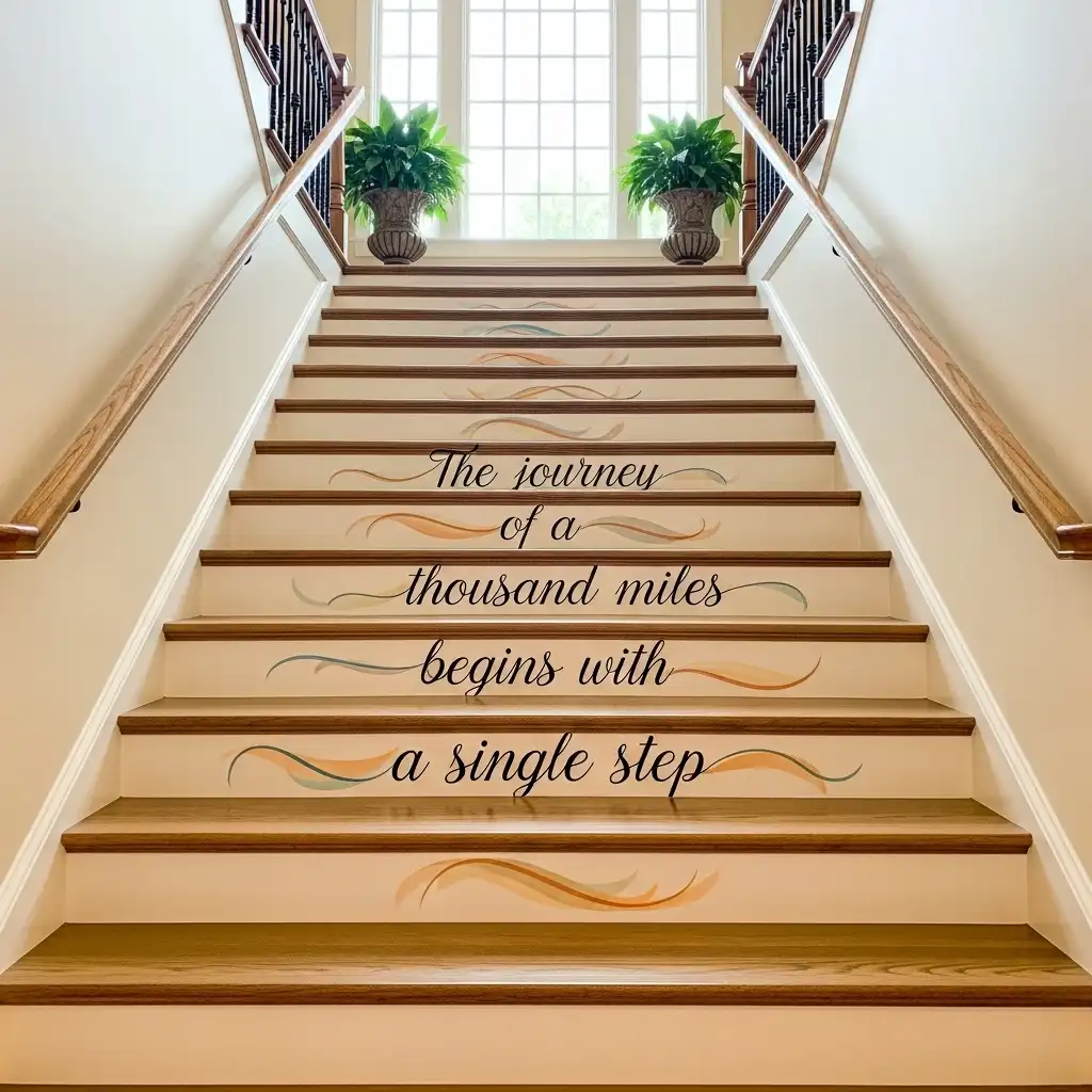 Hand-Painted Quotes on Stairs