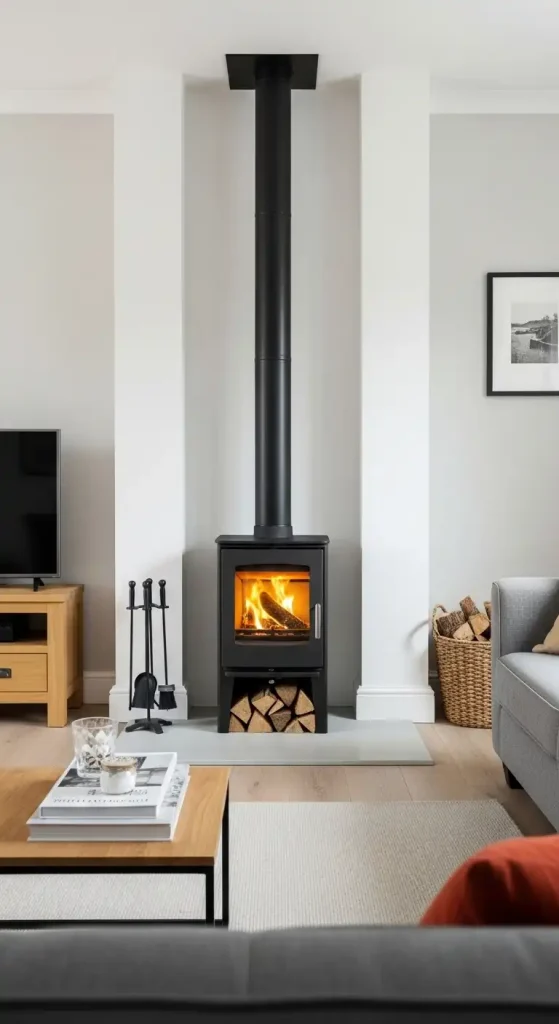 Burning Stove Minimalist Look