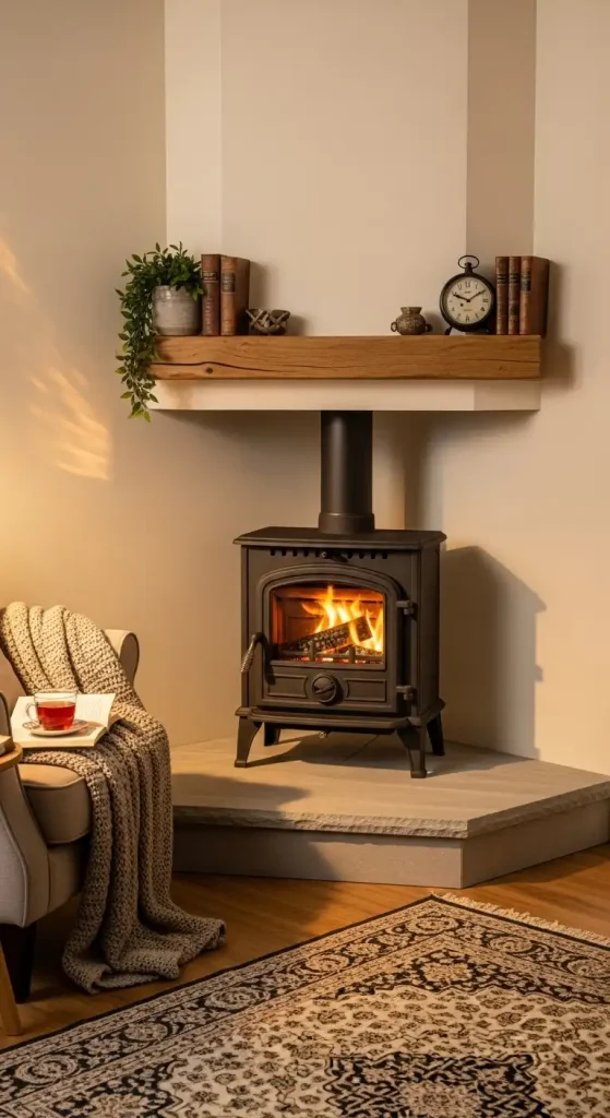 Wood Burning Stove Corner Placement