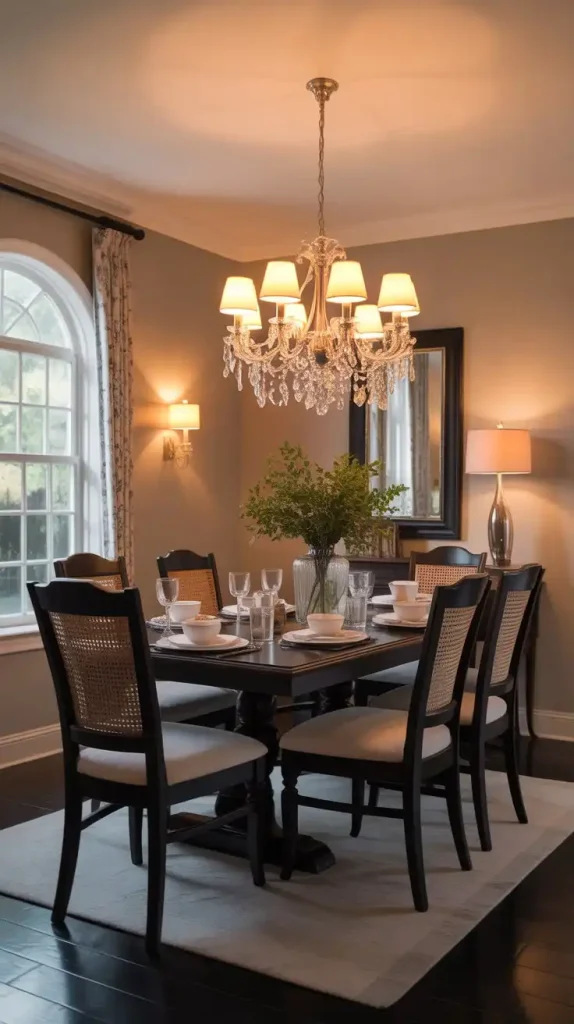 Elegant dining room lighting