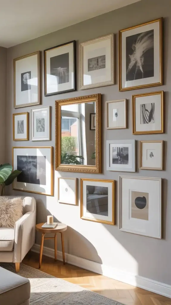 Personalized gallery wall in dining room