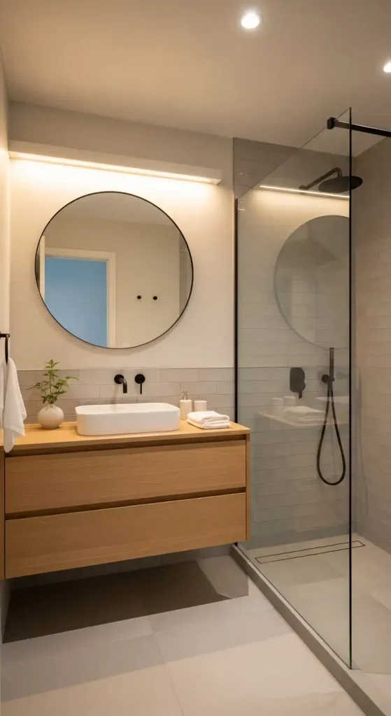 Japandi with a Small Bathroom Remodel