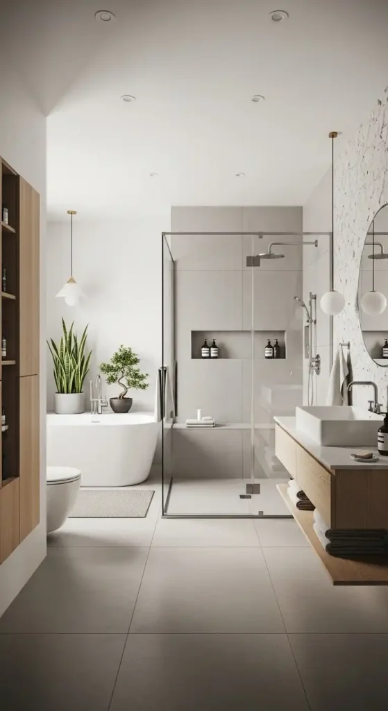 Japandi with a Walk-in Shower