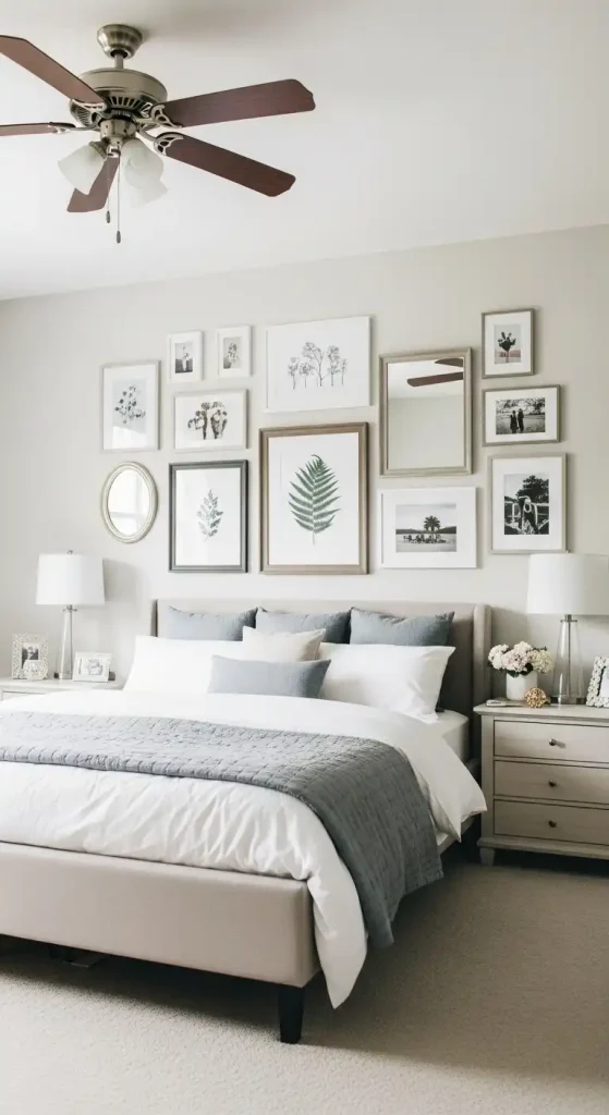 Bed Backside Wall Design with Gallery Wall