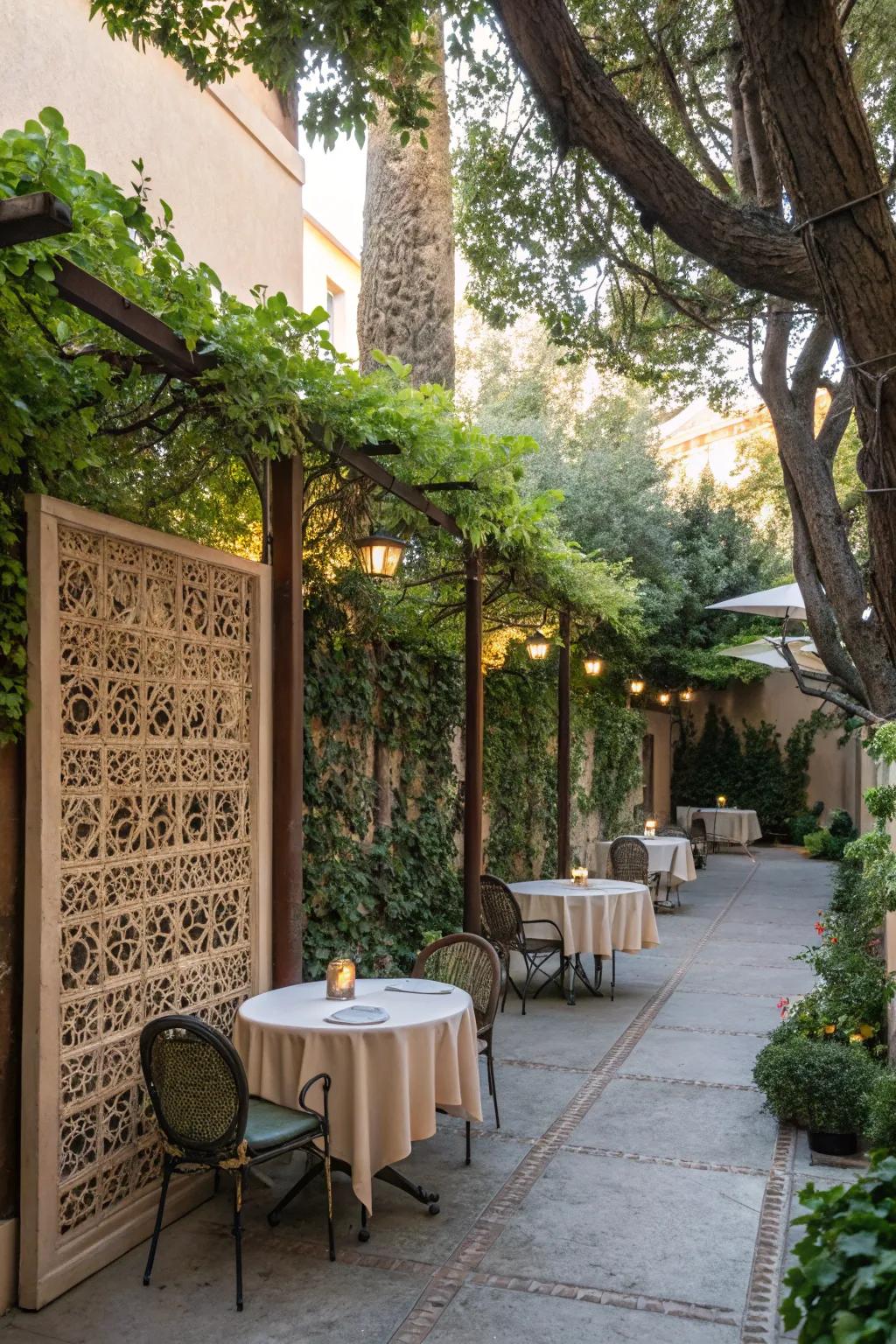 Create intimacy with stylish privacy walls.