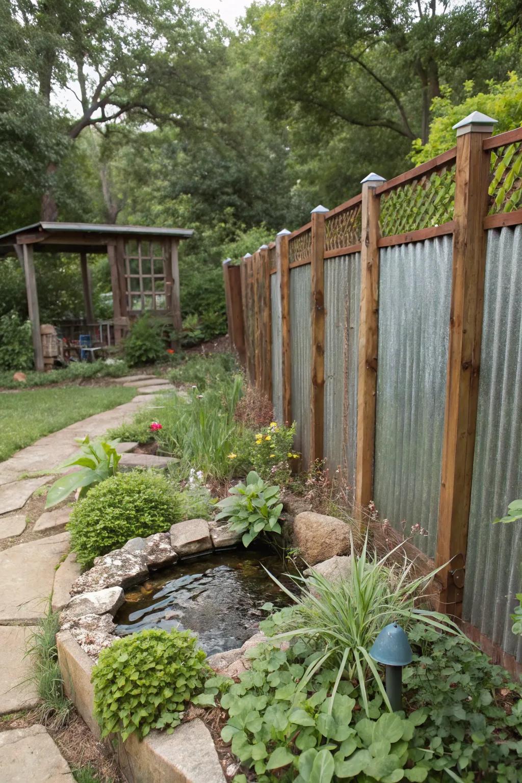 Eco-conscious fencing made from recycled aluminum.
