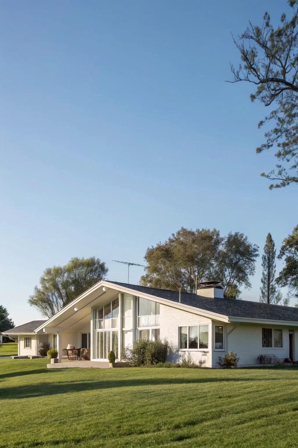 Low-pitched roofs contribute to the sleek look of ranch homes.