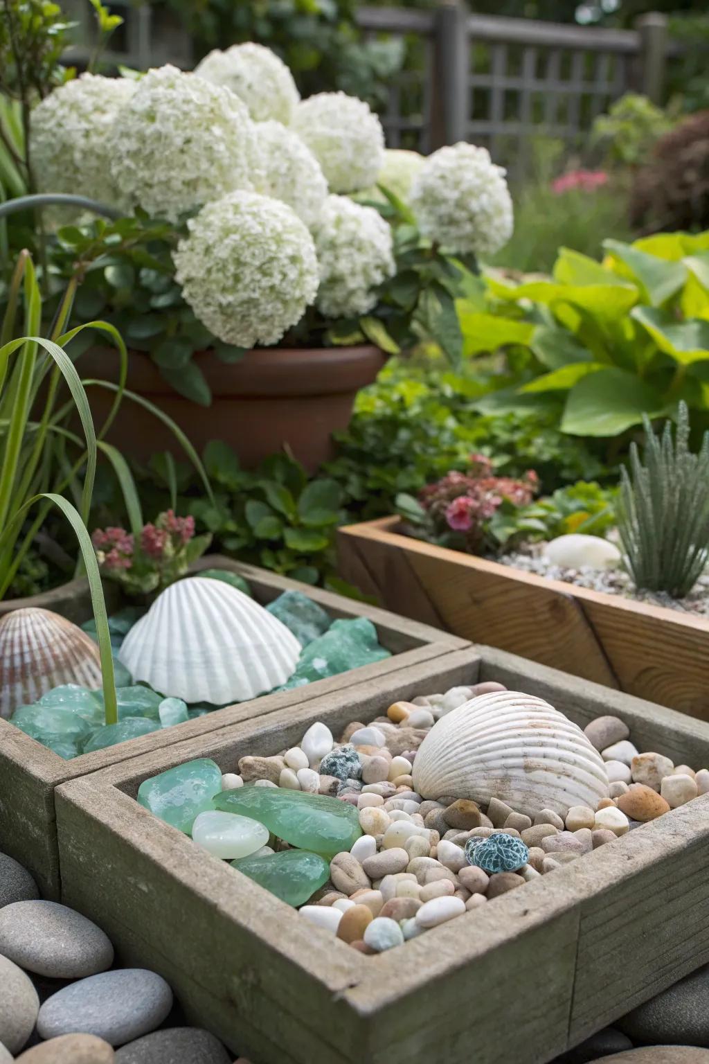 Turn beach treasures into garden decor with a beachcomber's paradise.
