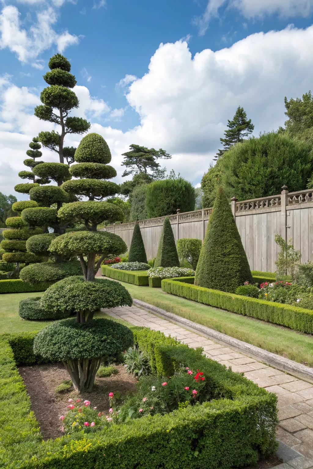 Layered plantings create dynamic garden texture and depth.