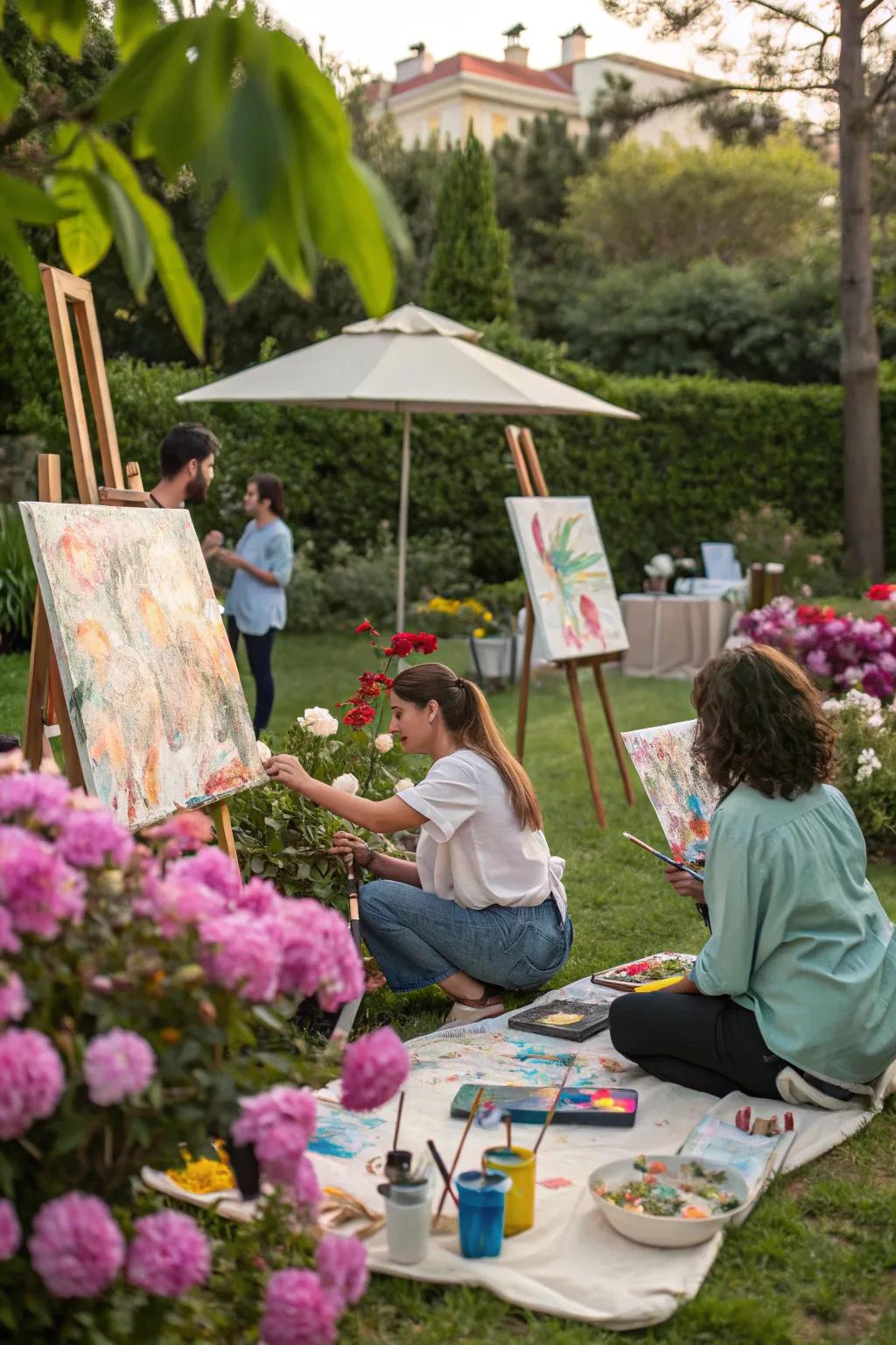 Explore creativity with an outdoor painting session.