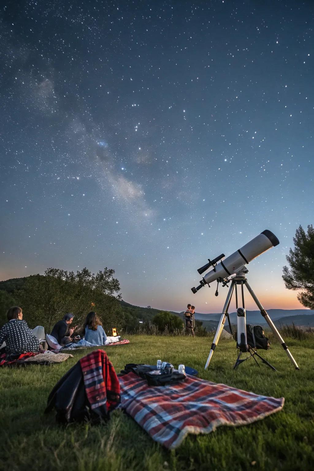 Experience a magical night observing stars with friends.
