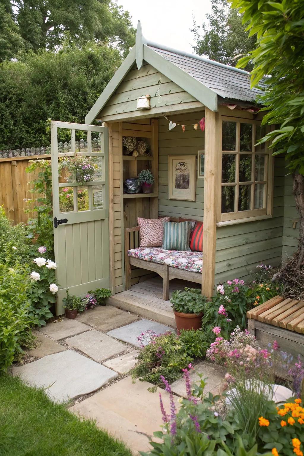 A cozy corner with seating for relaxation.